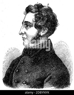 Edward George Earle Lytton Bulwer-Lytton, 1st Baron Lytton, 25 May 1803 - 18 January 1873, English writer and politician  /  Edward George Bulwer-Lytton, 1. Baron Lytton, 25. Mai 1803 - 18. Januar 1873, englischer Romanautor und Politiker des 19. Jahrhunderts, Historisch, historical, digital improved reproduction of an original from the 19th century / digitale Reproduktion einer Originalvorlage aus dem 19. Jahrhundert Stock Photo