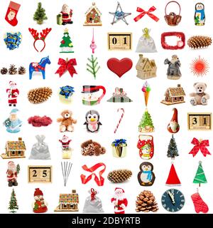 christmas collection isolated on a white background Stock Photo