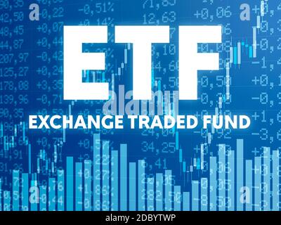 Conceptual image with financial charts and graphs - ETF Stock Photo