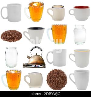 drinks collection isolated on a white background Stock Photo