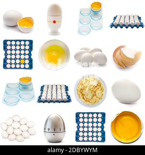 eggs collection isolated on a white background Stock Photo