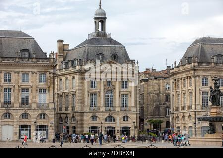 Bordeaux, France - September 9, 2018:  Place de la Bourse, Bordeaux, France Stock Photo