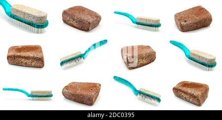pumice collection isolated on a white background Stock Photo