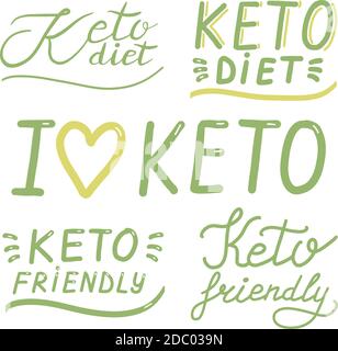Keto Diet hand drawn vector lettering design. Vintage and cursive letters style. Design for t-shirt, banner, logo, cover. Vector Graphic Stock Vector