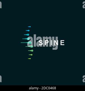 Spine logo design template.icon for science technology Stock Vector