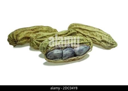 Boiled peanuts on white background Stock Photo