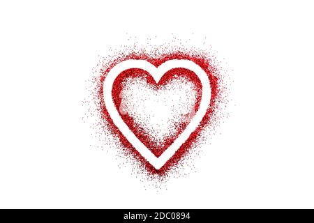 Heart on red glitter isolated on white background Stock Photo