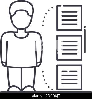 Consumer behaviour analysis icon, linear isolated illustration, thin line vector, web design sign, outline concept symbol with editable stroke on Stock Vector