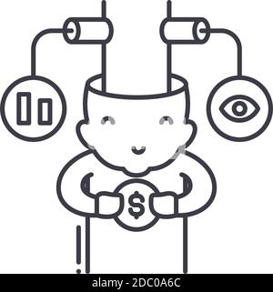 Consumer behaviour icon, linear isolated illustration, thin line vector, web design sign, outline concept symbol with editable stroke on white Stock Vector