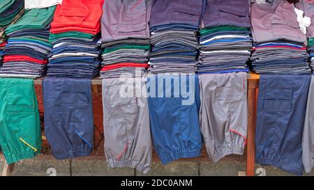 Huge Selection of Work Cargo Pants Gear Stock Photo