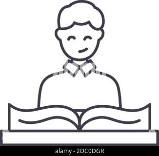 Courseware icon, linear isolated illustration, thin line vector, web design sign, outline concept symbol with editable stroke on white background. Stock Vector