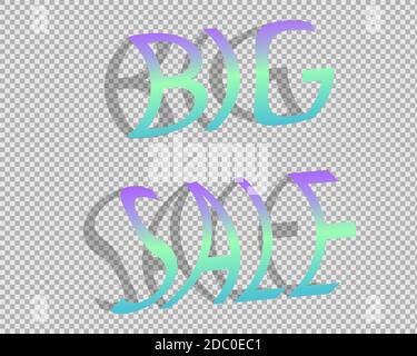 Big sale paper on transparent background, vector illustration for your design. EPS 10 Stock Vector