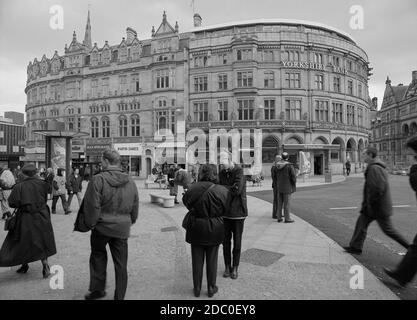 1997, Yorkshire Bank Building on High Street at Sheffield, Northern England, Uk Stock Photo