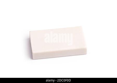 White Eraser isolated on white background Stock Photo