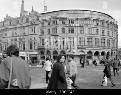 1997, Yorkshire Bank Building on High Street at Sheffield, Northern England, Uk Stock Photo