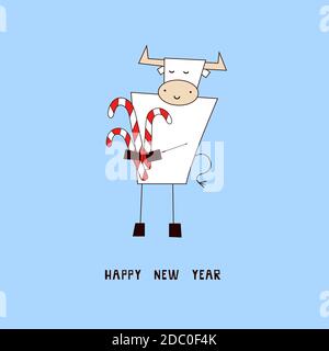 Merry Christmas and Happy New Year 2021. Greeting card, postcard, invitation, seasonal poster, flyer, banner, Christmas themed design template with Stock Vector