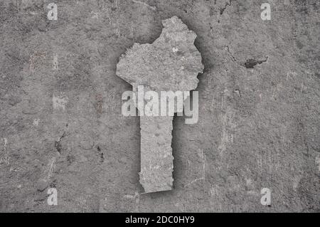 Map of Benin on weathered concrete Stock Photo - Alamy