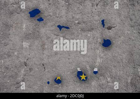 Map and flag of Cape Verde on weathered concrete Stock Photo