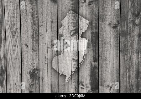 Map of New Jersey on weathered wood Stock Photo