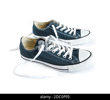 Blue generic sneakers isolated on white background Stock Photo