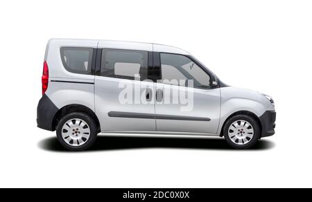 Italian MPV car side view isolated on white background Stock Photo