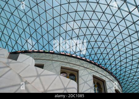 The glass ceiling at the British Museum in London Stock Photo