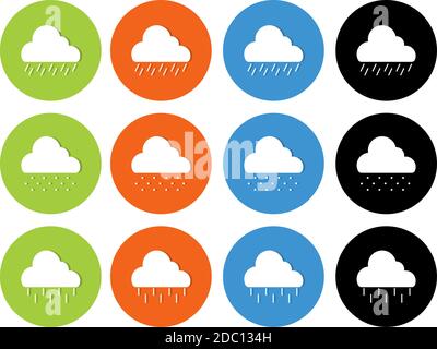 Flat weather icons set for web and mobile. Cloud isolated on white background. Gray icons for internet. EPS 10 Stock Vector