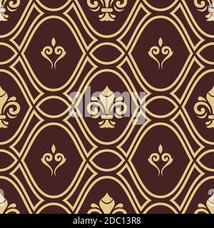 Seamless Vector Pattern. Royal Lilies Stock Vector