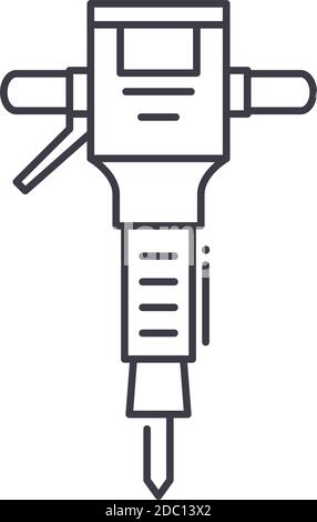 Concrete breaker icon, linear isolated illustration, thin line vector, web design sign, outline concept symbol with editable stroke on white Stock Vector