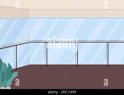 Empty ballet studio flat color vector illustration Stock Vector