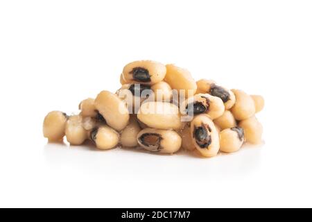 Marinated black eyed beans isolated on white background. Stock Photo