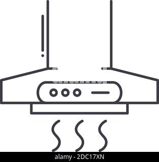 Cooker hoods icon, linear isolated illustration, thin line vector, web design sign, outline concept symbol with editable stroke on white background. Stock Vector