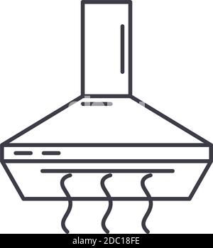 Cooker hoods concept icon, linear isolated illustration, thin line vector, web design sign, outline concept symbol with editable stroke on white Stock Vector