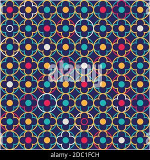 Funny quatrefoil lattice pattern. Seamless vector background. Stock Vector