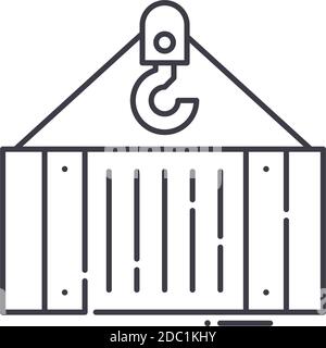 Contatiner icon, linear isolated illustration, thin line vector, web design sign, outline concept symbol with editable stroke on white background. Stock Vector