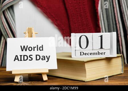 World AIDS Day of winter month calendar december. Stock Photo