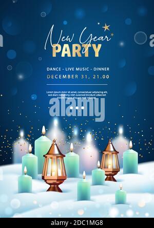 New Year party poster template Stock Vector