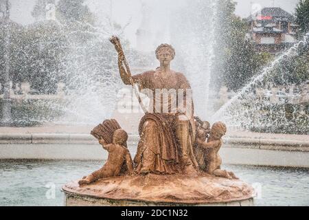 Fountain of Cerchildrenes, Garden del Parterre at the Royal Palace, Aranjuez, Spain Stock Photo