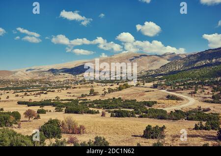 Denizli Province, rural landscape located in Aegean region of Turkey Stock Photo