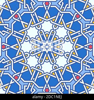 Intricate moorish eastern pattern. Seamless vector background. Plain colors - easy to recolor. Stock Vector