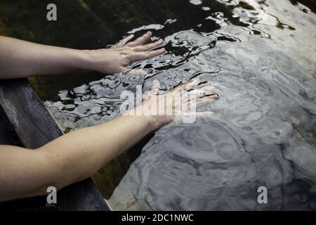 Detail of medicinal waters, high salt content, therapy Stock Photo