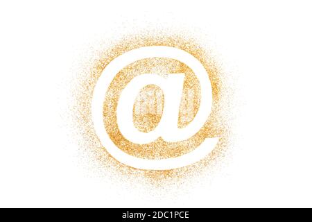 Golden internet symbol made of glitter Stock Photo