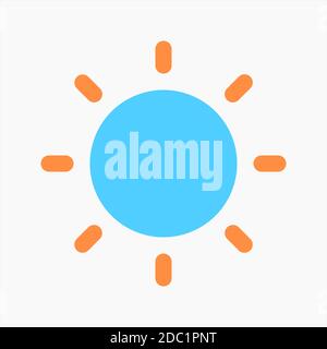 flat sun icon vector for brightness symbol isolated. simple graphic illustration of sunshine Stock Vector