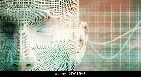 Artificial Intelligence Evolution with Digital Consciousness as Tech Concept Stock Photo