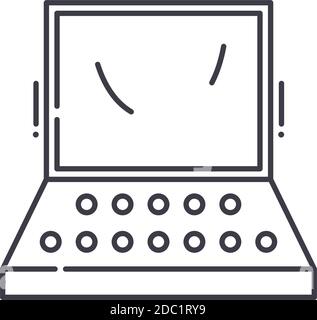 Copywriting freelance icon, linear isolated illustration, thin line vector, web design sign, outline concept symbol with editable stroke on white Stock Vector