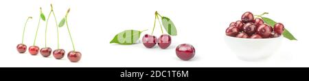 Collection of Ripe cherry isolated on a white background Stock Photo