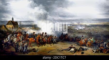 Battle of Laubressel , Part of the War of the Sixth Coalition  Field Marshal Karl Philipp, Prince of Schwarzenberg mount a three-pronged converging attack on the weaker army of Marshal Jacques MacDonald.  France, French. Stock Photo