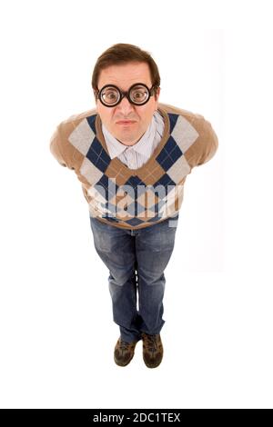 geek teacher full length, isolated Stock Photo