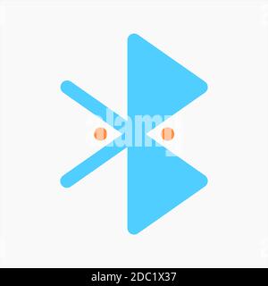 flat bluetooth icon vector suitable for any user interface project. symbol elements for web interface or phone interface etc. Stock Vector