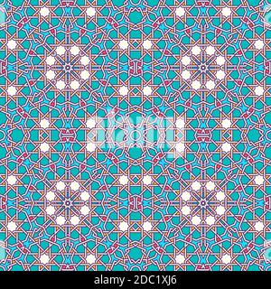 Intricate moorish eastern pattern. Seamless vector background. Plain colors - easy to recolor. Stock Vector